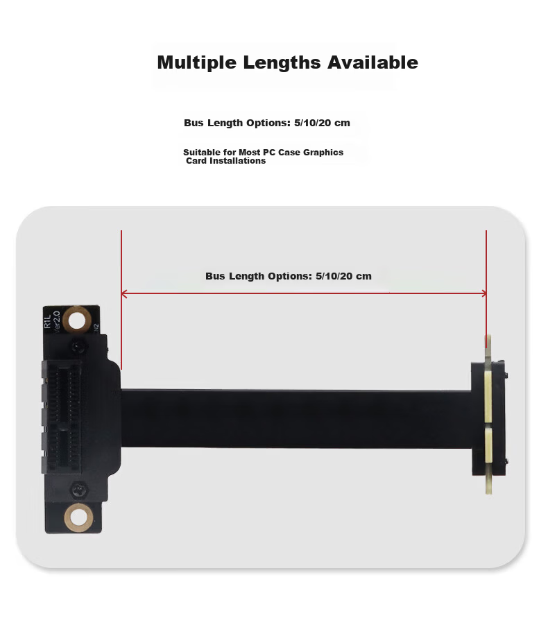 Liantuo PCI-E Extension Cable PCIe X1 3.0 Network Card Sound Card Graphics Card Vertical Mount DMA Expansion Card Adapter Cable Anti-Interference 5cm 90-Degree to 90-Degree 4