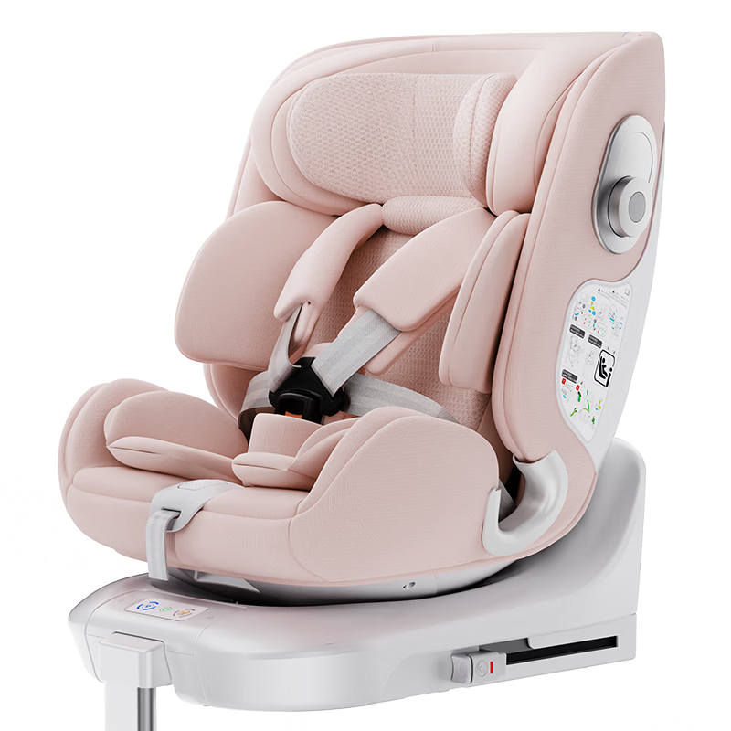 JD Jingzao Children's Car Safety Seat 0-12 Years Baby i-Safe Dual Ventilation Business Class 3.0 Ice Berry Pink
