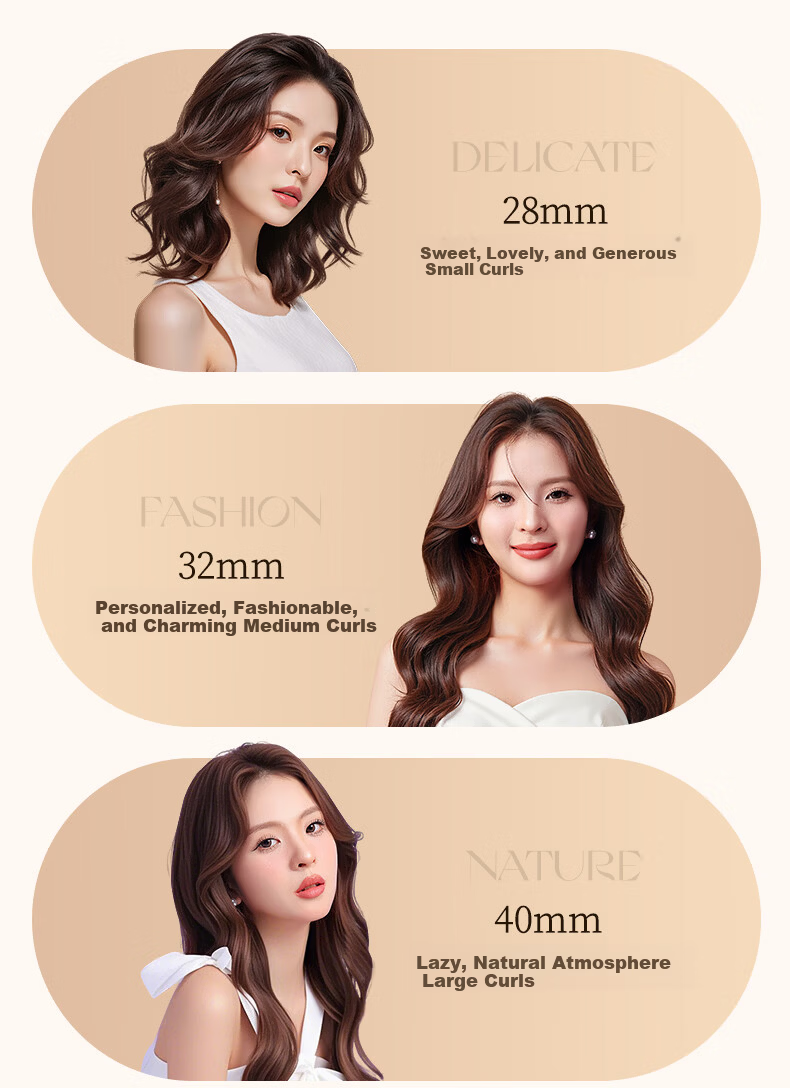 KONKA Fully Automatic Curling Iron 3-in-1 Negative Ion Straightening Comb 32mm Curling Big Waves Dormitory Long-lasting Styling Damage-free Gift for Girlfriend 8