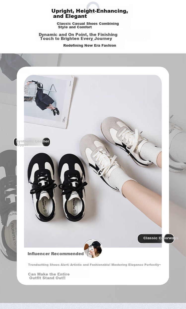 Global Black German Training Shoes Niche Design Casual Sneakers 2026 Spring New Campus Versatile Lightweight Women's Shoes 3