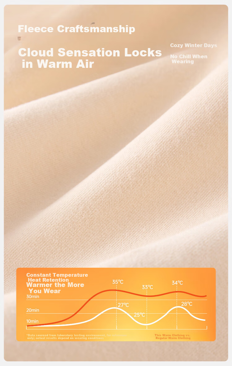 Caiyue Women's Cotton Thermal Underwear Set 10A Antibacterial Thin Round Neck Warm Elastic Comfortable Base Layer 4
