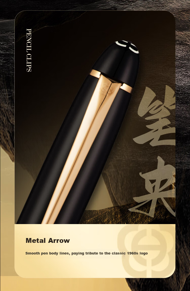 HERO Premium Luxury 14K Fountain Pen Gift Box Signature Pen High-End Business Gift Birthday Present Classic 100/Black Silver Clip 6