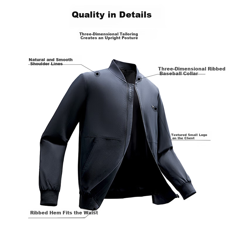 HLAHLA Men's Lightweight Business Classic Three-Protection Printed Baseball Collar Jacket Autumn New Arrival