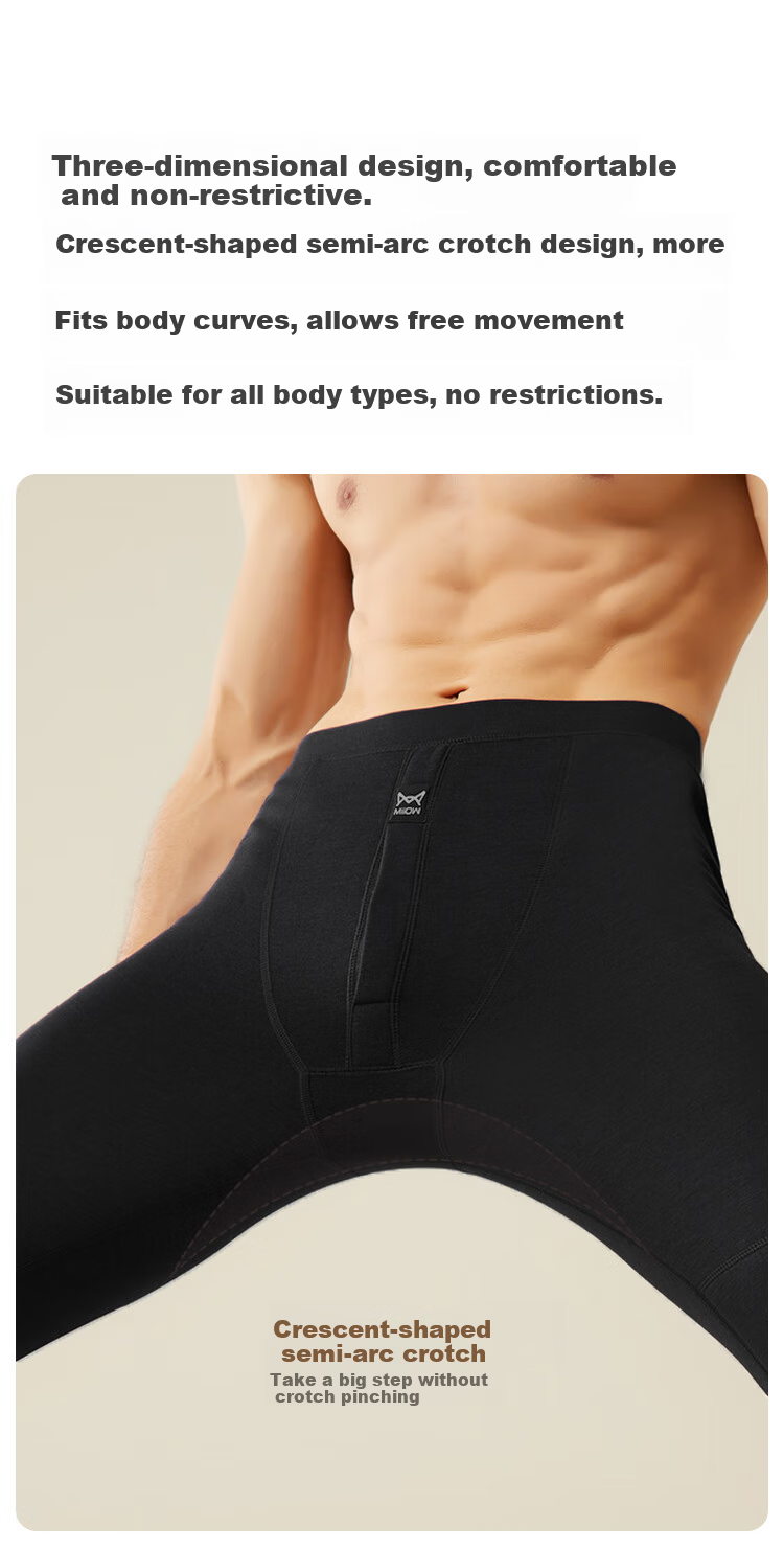 MiiOW Men's Wool Knee Warmers Thermal Fleece Thickened Cotton Pants Winter Plus Size Cold-Resistant Base Layer Pants 12