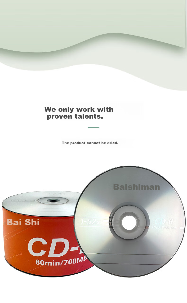 Baishiman CD-R Disc/Burnable Disc 52x Speed/700MB Recordable Disc Blank Disc Recordable CD Shrink-Wrapped 50 Pieces 4