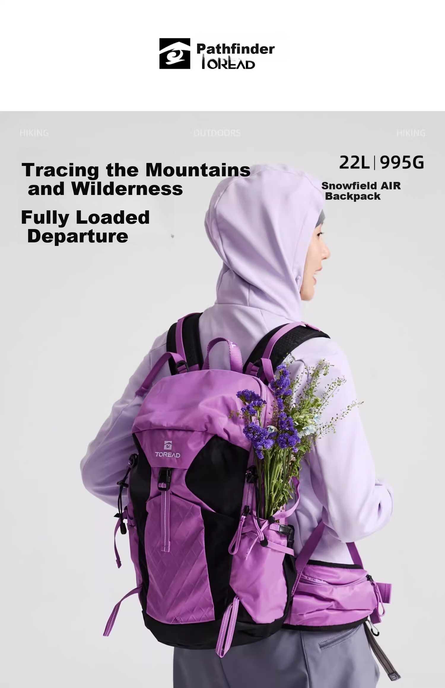 TOREAD Snow Mountain AIR Hiking Backpack, 38L Outdoor Professional Trekking Rucksack, Multifunctional Carrying Travel Bag, Charcoal Gray 2