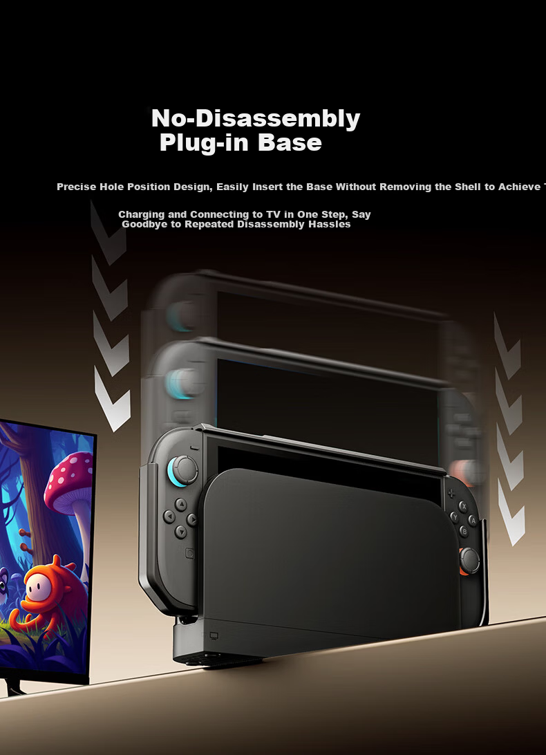 Jemdo Nintendo Switch 2 Protective Case NS2 Integrated Shell Foldable Handle Grip Non-Slip Full-Cover Transparent Hard Case Game Card Storage Box Handheld Console Accessories 7