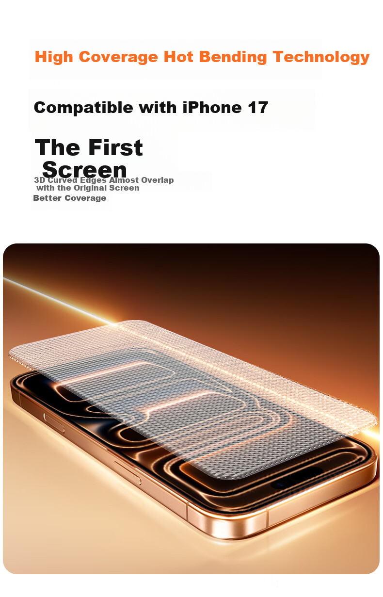 Smorss 3D Curved Original Feel Film for iPhone 17/16 Pro Composite Ceramic Screen Protector Ultra-Thin HD Anti-Fingerprint Explosion-Proof Film 5