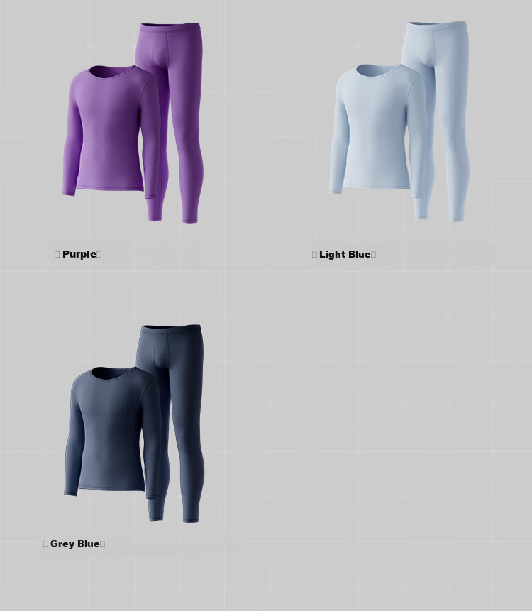 HLA [Xiao Huo Air8] Thermal Underwear Unisex Double-Sided Fleece 230g Antibacterial Heating Patch Autumn Shirt and Pants Set 16