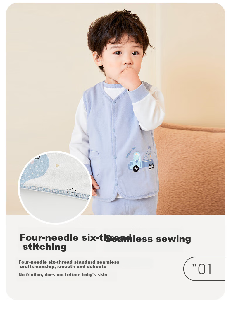 Shubeiyi Baby Clothes Children's Vest Reversible Waistcoat Infant Sleeveless Jacket Top for Boys And Girls Spring Autumn Warm Vest Blue 110 4