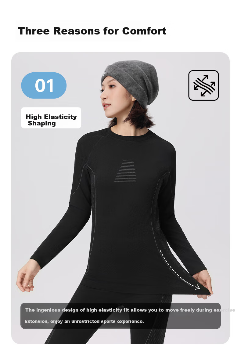 LangSha Ski Quick-Dry Thermal Underwear Set Unisex Functional Antibacterial Breathable Moisture-Wicking Autumn Top and Bottom Set 10A 8