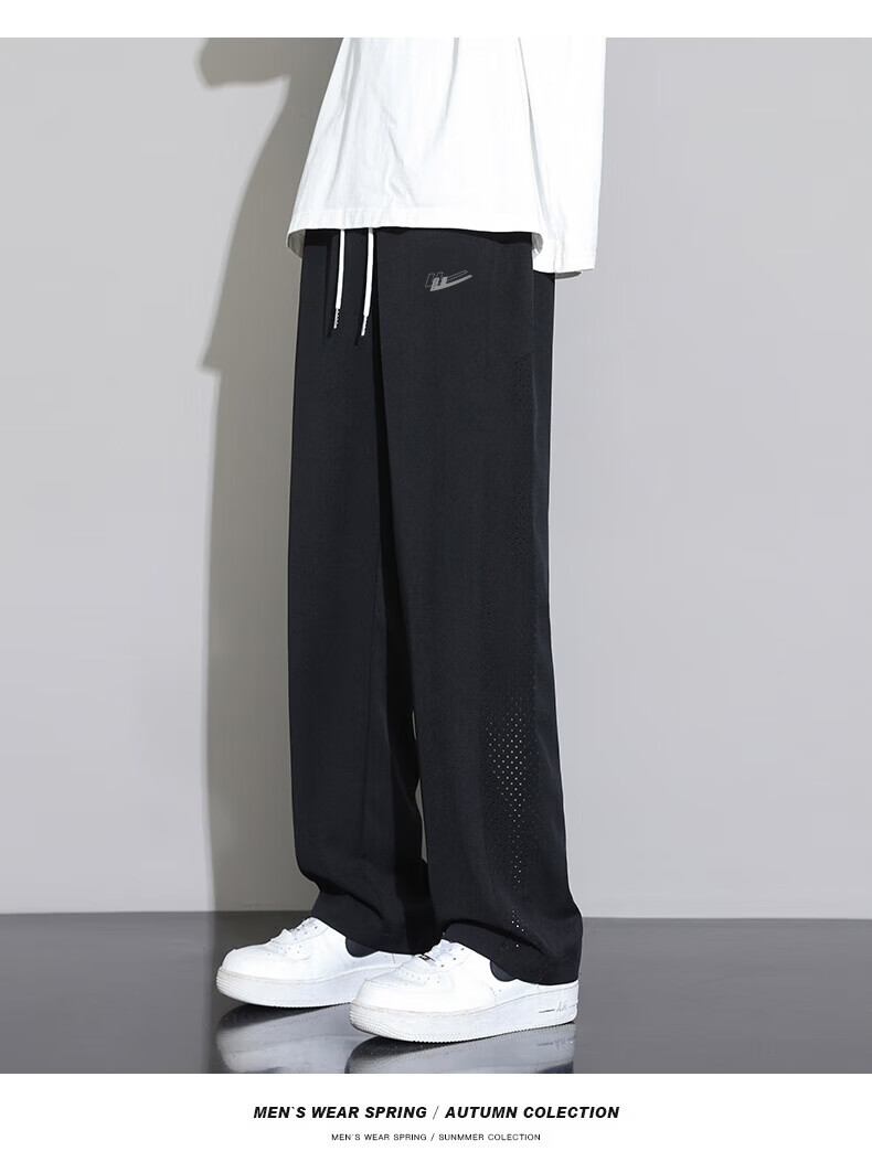 Warrior Men's Sports Pants Summer Mesh Breathable Ice Silk Quick-Dry Straight-Leg Wide-Leg Casual Pants 9