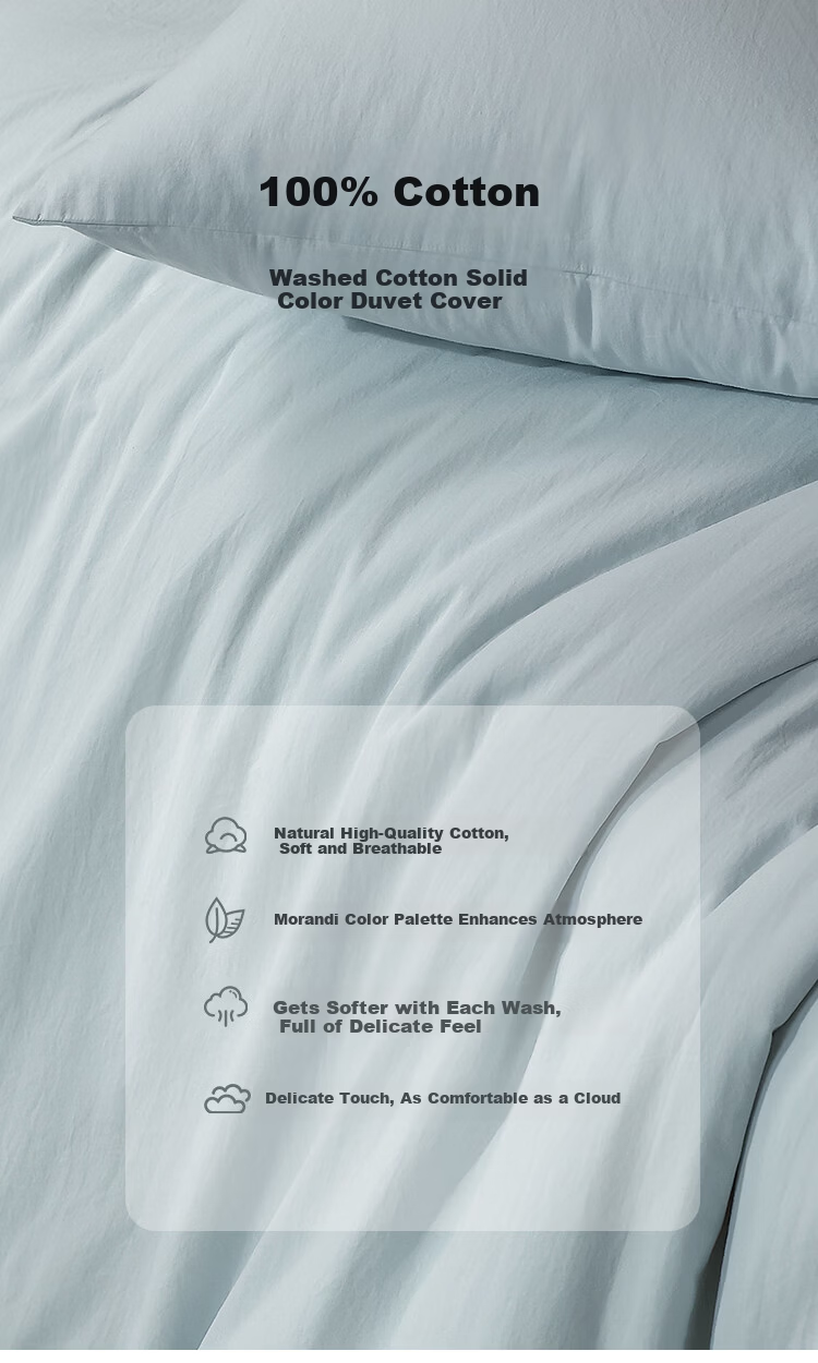 MIDO HOUSE Mingdu 60s Cotton Duvet Cover Single Piece Dormitory Cotton Duvet Cover Single A-Class 150*200cm Light Purple 3