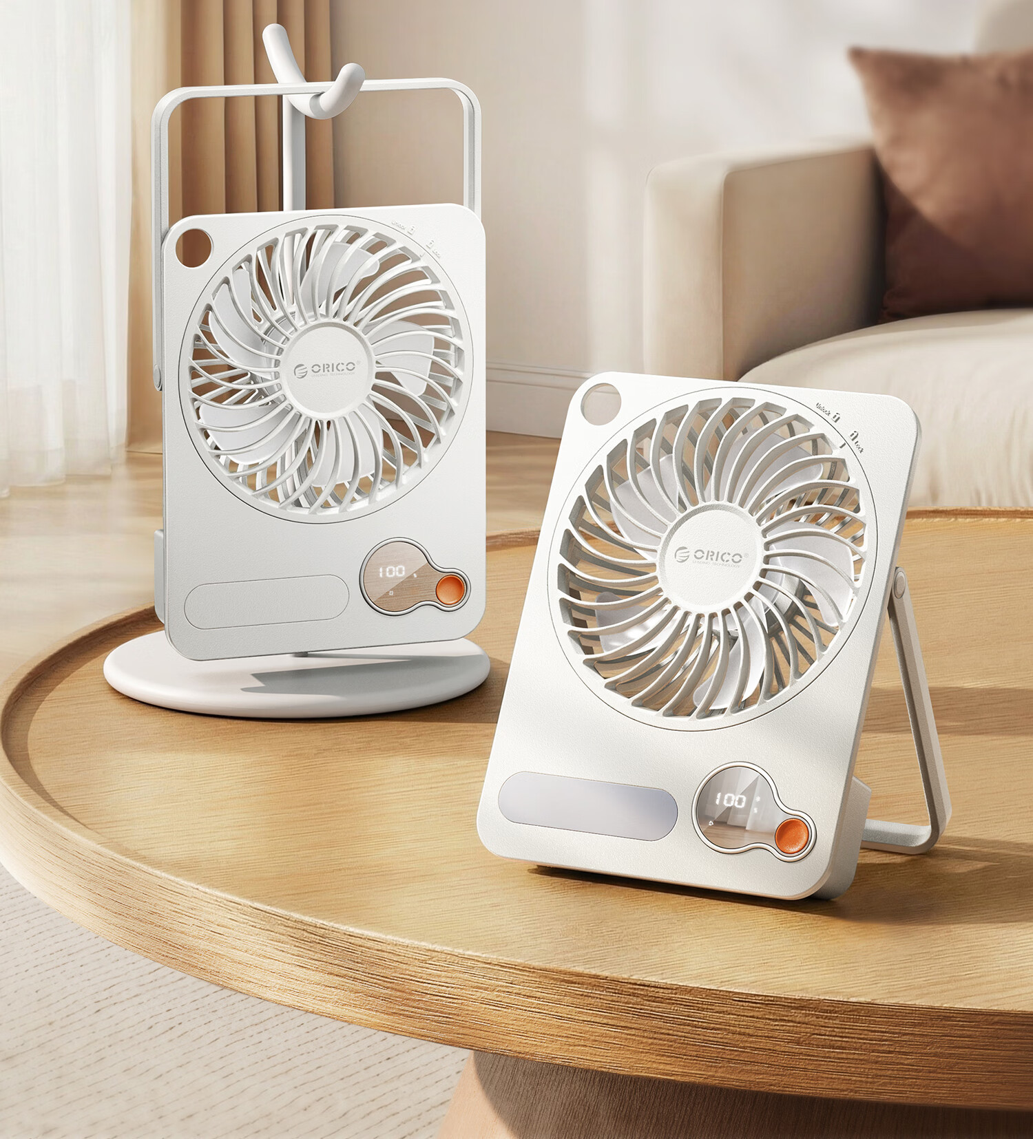 ORICO Desktop USB Rechargeable Quiet Portable Long Battery Life Wall-Mounted Mini Fan with Night Light for Office Student Dormitory Home Bedroom Outdoor Small Fan dFAN2 3