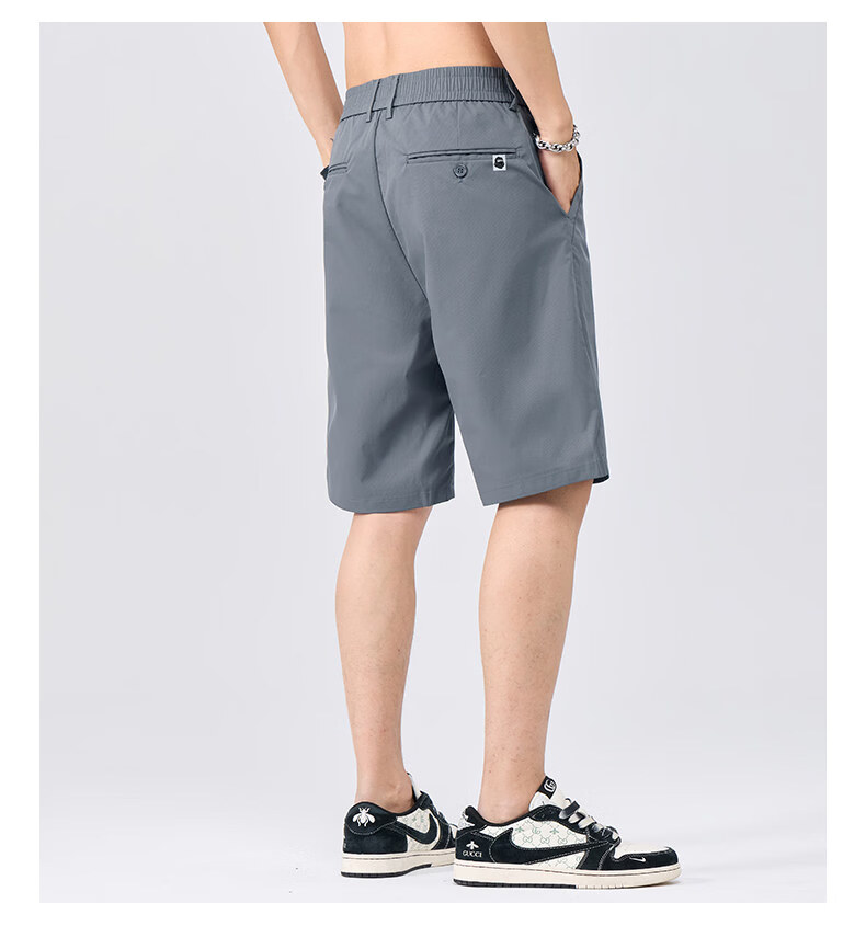 Fingercroxx IT Trendy Minimalist Straight-Leg Shorts Men 2026 Summer Lightweight Casual Five-Point Pants Beige M 14
