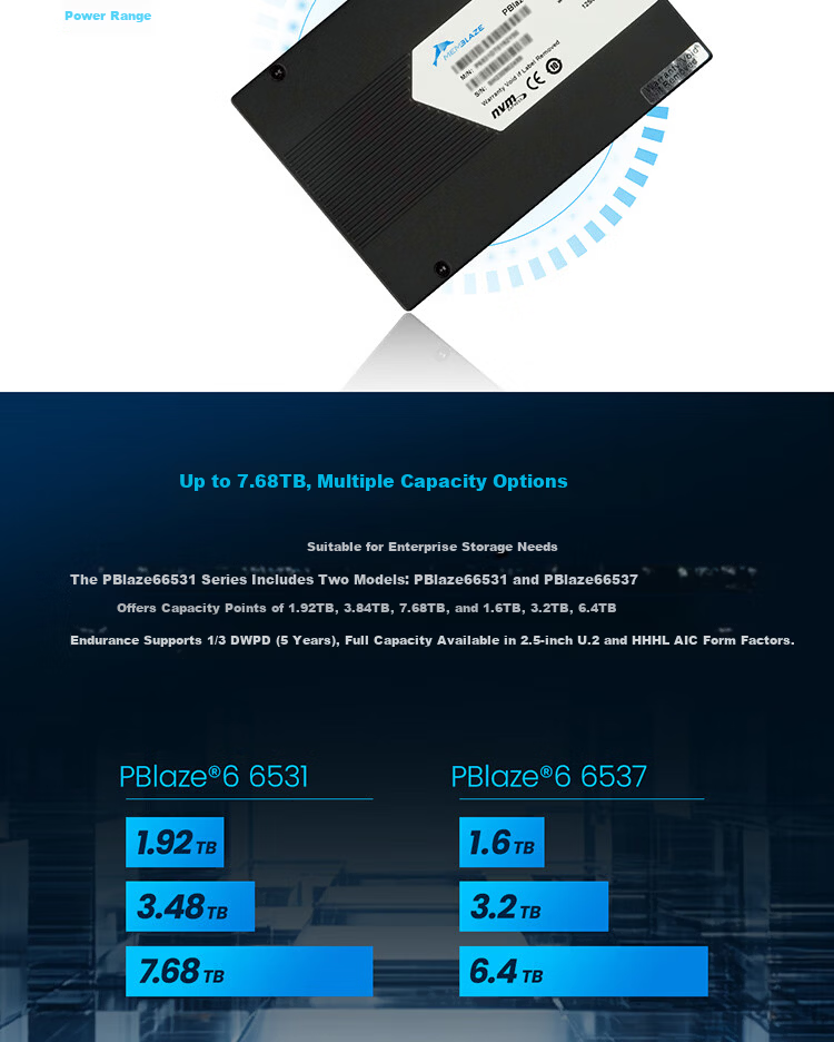 Memblaze Yiheng Chuangyuan Little Dolphin Data Center Enterprise SSD 3.84TB PCIe4.0 U.2 Read-Intensive P6531DT0384Y00 5