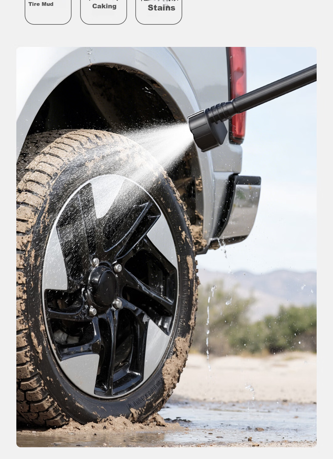 Deli High-Pressure Car Wash Water Gun Household Car Washer Large Capacity Battery Long Battery Life High Power Multifunctional Lightweight Portable 7