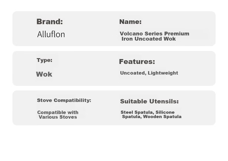 Alluflon Aluflon Titanium Volcanic Iron Frying Pan Healthy 0 Fluoride Rust-Free No Seasoning Non-Stick Home Cooking Wok 16
