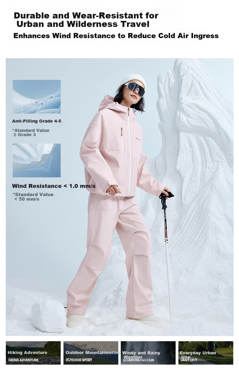 MOLY VIVI Double Waist Softshell Outdoor Sports Pants for Women Spring Summer Windproof Waterproof Quick-Dry Hiking Mountaineering Pants Magic Vivi 9