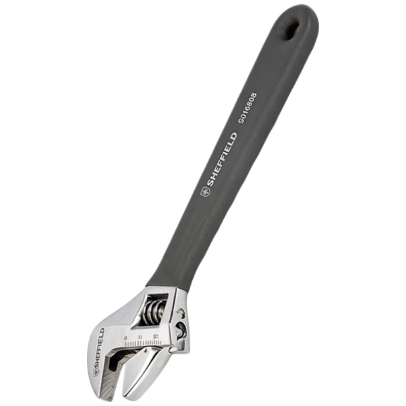 Steel Shield 10-Inch Plastic Handle Adjustable Wrench Non-Slip Automotive Repair Tool Household Multifunction Large Opening S016811