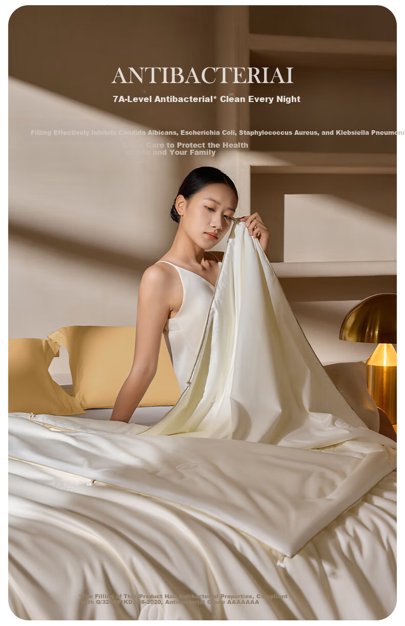 Luolai Home Textiles Mulberry Silk Quilt 100-Thread Count Cotton A-Class 100% Mulberry Silk All-Season Quilt Core Approx. 4.8 Jin 11