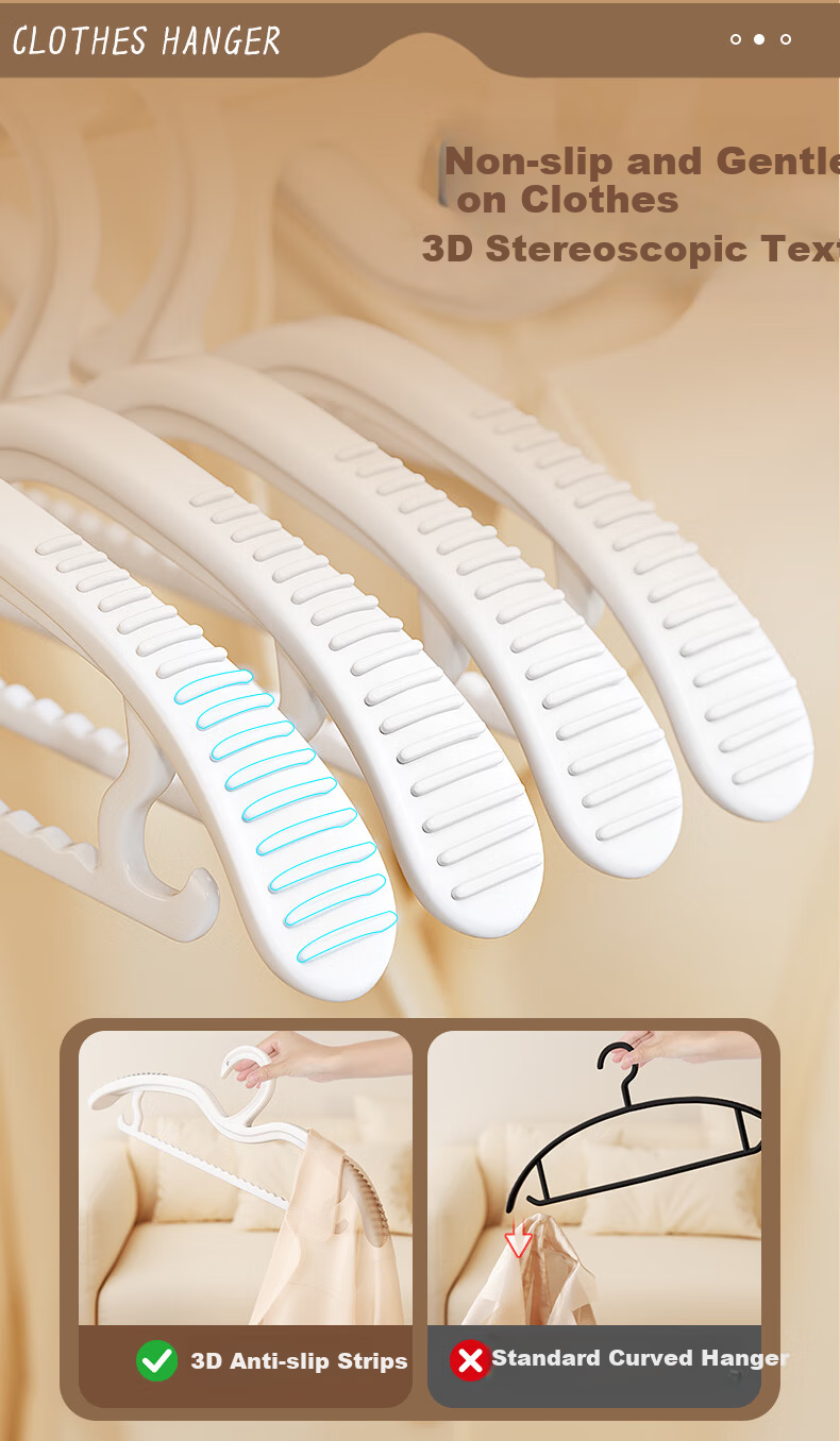 Jialifang Resin Children's Hangers, Non-Slip, Seamless, Thickened Drying Rack, Pack of 10, 35cm, for Infants And Toddlers 2