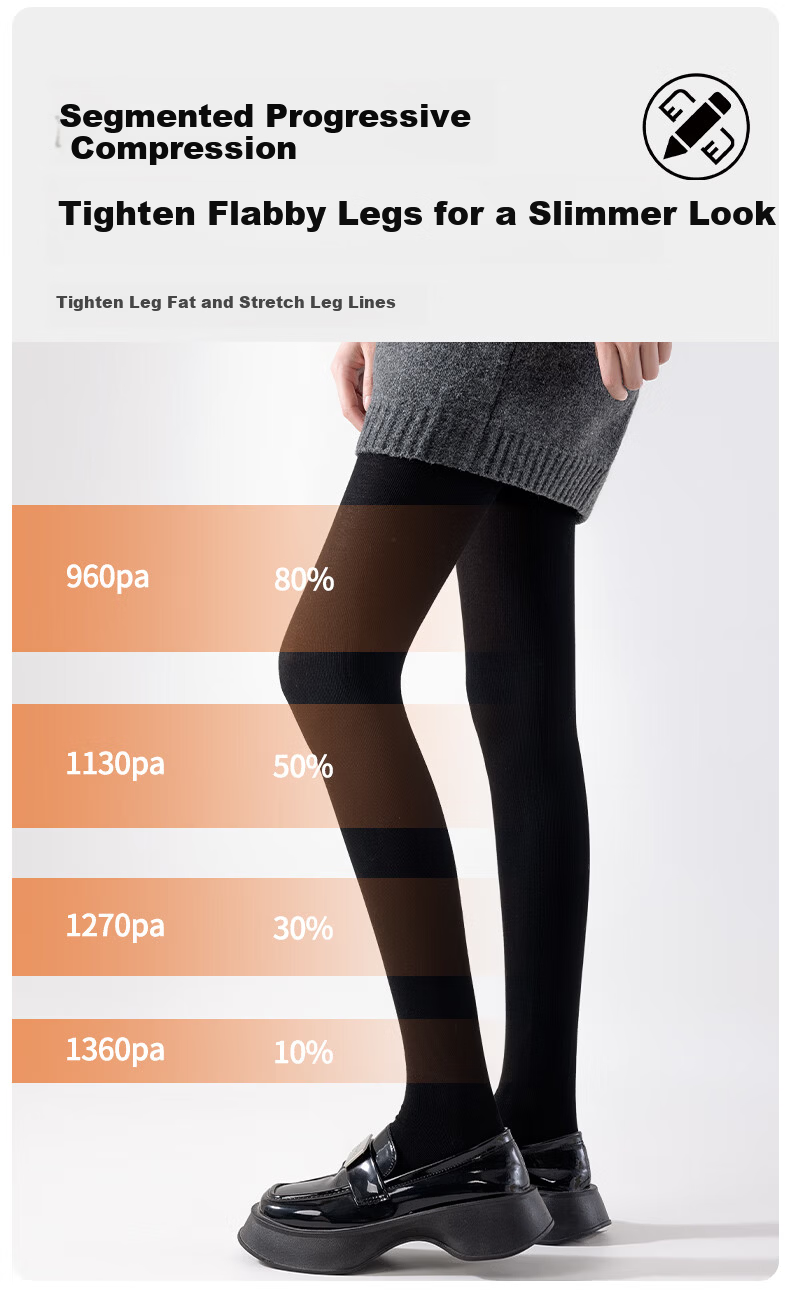 Dongfangyuan Vertical Stripe Cotton Tights Women's Autumn Winter Fleece Lined Thickened Warm Slim Fit Pantyhose 1 Pair 4
