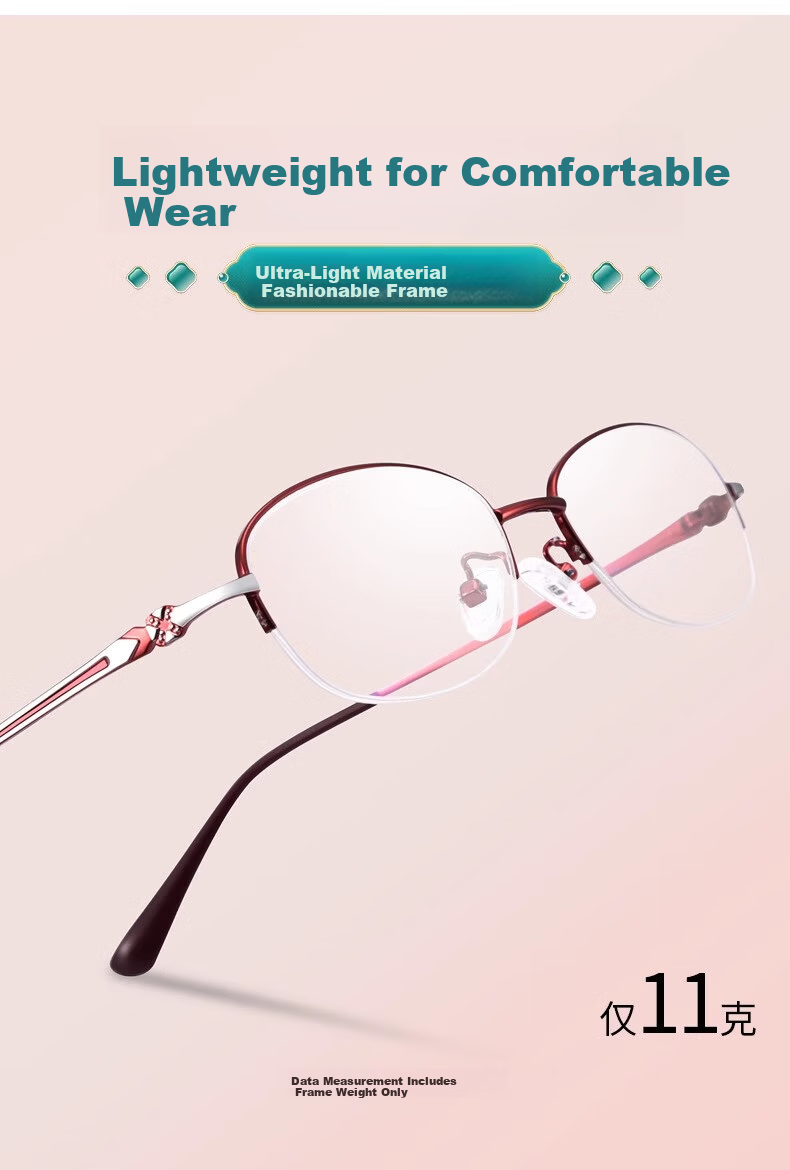 GOGOSOON Women's Anti-Blue Light Reading Glasses High-End Authentic Fashionable Presbyopic Glasses for Middle-Aged and Elderly Back to School 4