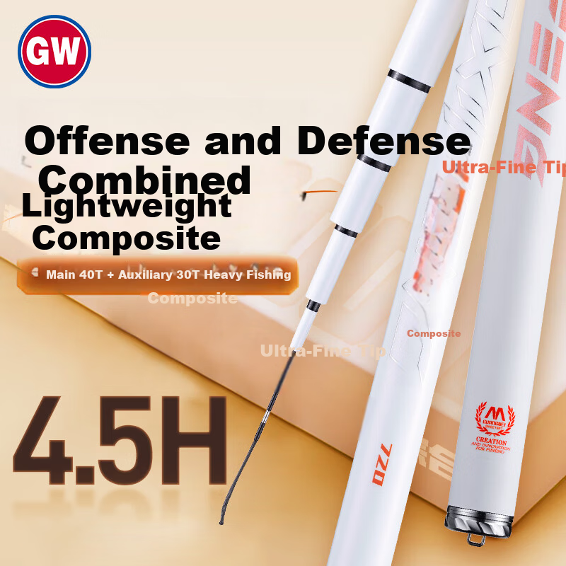 GW 3.6m Ultra-Fine Tip Composite Fishing Rod Hand Rod 4.5H Ultra-Light Ultra-Hard Pole Fishing Gear