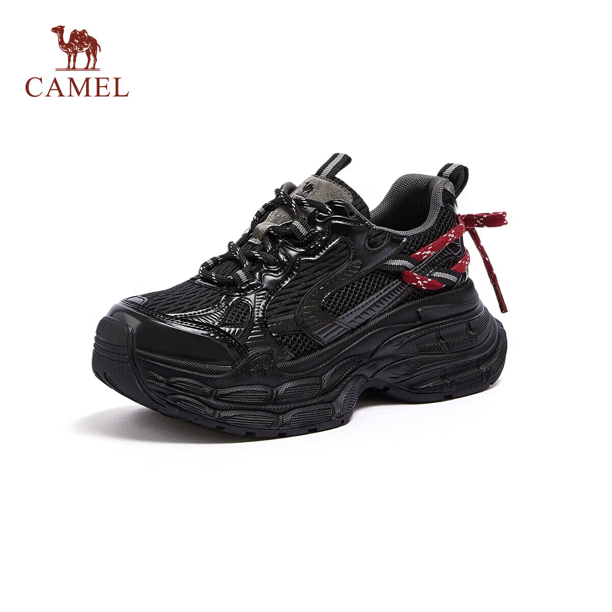 CAMEL Silver Moon 3rd Generation Dad Shoes Versatile Outdoor Height-Increasing Casual Shoes L16S283125 Black/Silver (Men's) Size 39