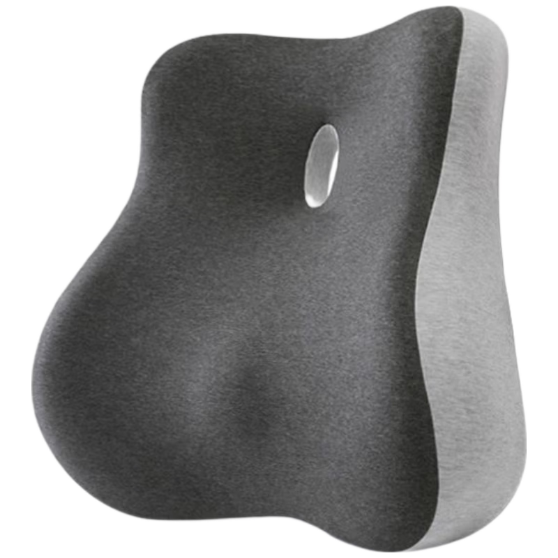 YOCOK Lumbar Support Pillow Office Waist Cushion Long Sitting Backrest Chair Deep Gray Version