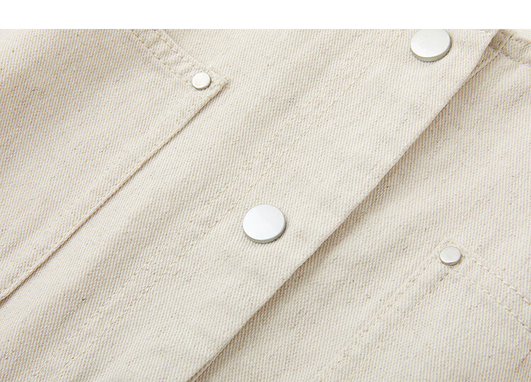 Demana [with natural linen] Summer Oxygen Sense Lyocell Cotton Collarless Straight Denim Dress for Women Slim Relaxed Fit 14