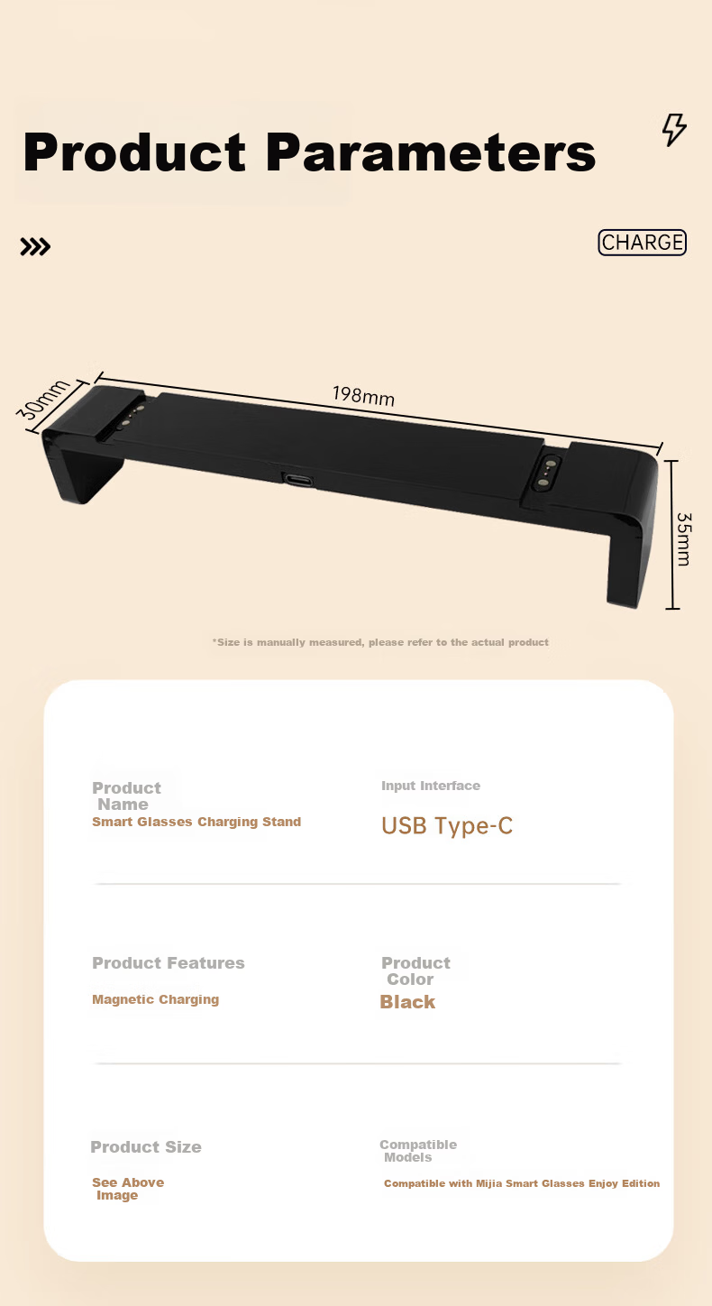 Trendsetter Charging Cable Base Stand for Xiaomi Smart Glasses MIJIA Yuexiang Edition Magnetic Charging Dock Accessory 10