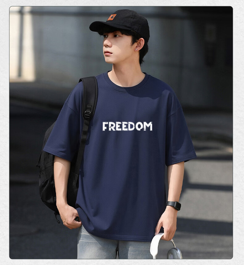 Warrior Men's Summer Short Sleeve T-Shirt Breathable Sweat-Absorbing Crew Neck Basic Printed Top 19