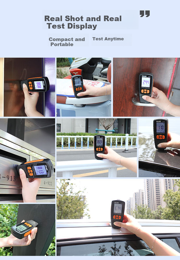 EDKORS Coating Thickness Gauge High-Precision Used Car Paint Thickness Meter Galvanized Layer Thickness Tester 12