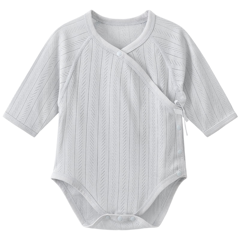 Guaiqi Bear Modal Newborn Baby Romper Summer Thin Baby Triangle Long Sleeve Monk Suit Pajamas Spring Autumn