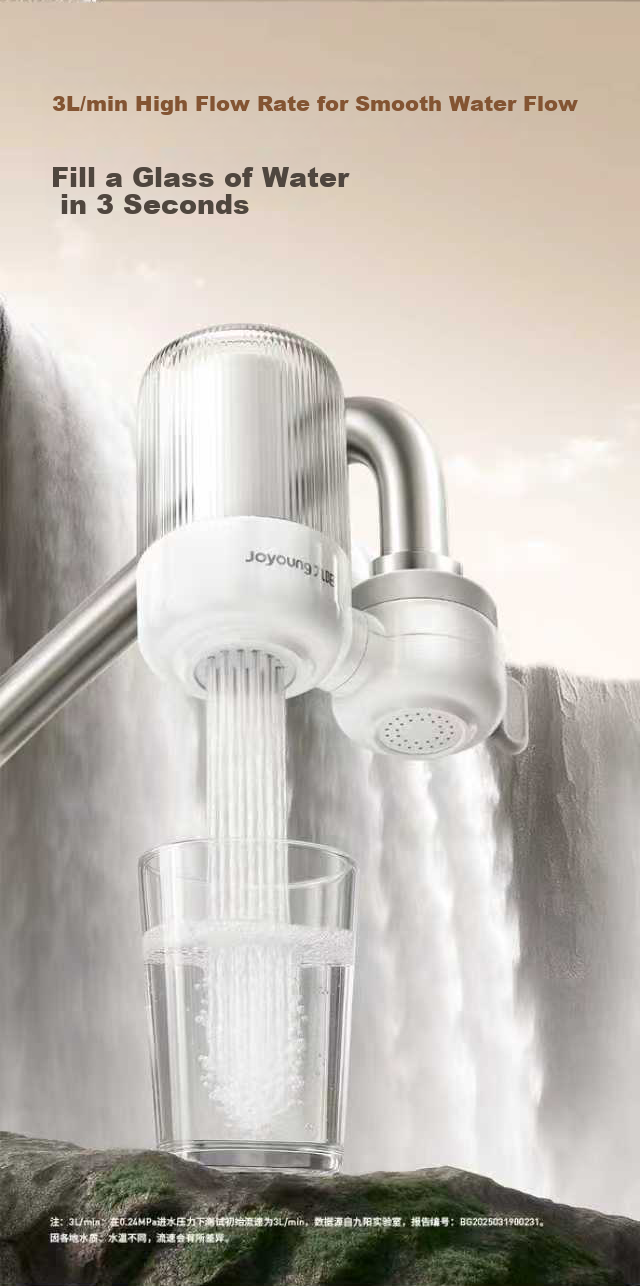 Joyoung Faucet Water Purifier 8-Stage Filtration Chlorine Removal Four-Core Dual Outlet Visible Bottle RT1815 7
