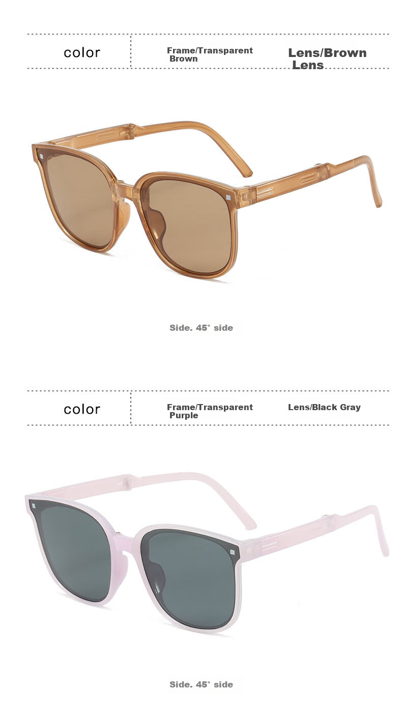 Panda Sasha Kids Folding Black Frame Gray Lens Sunglasses UV Protection Boys Girls Sun Glasses Back to School 7