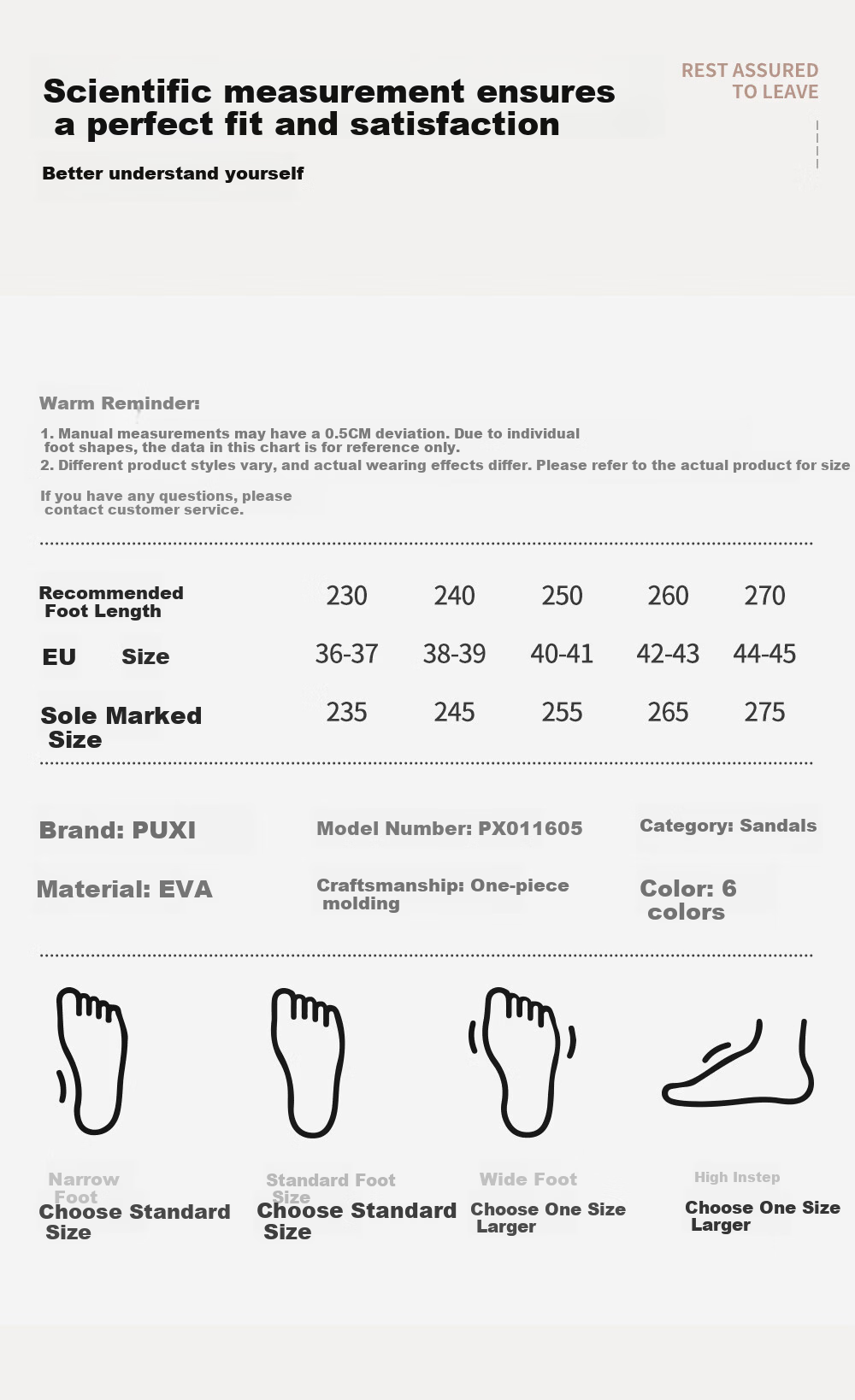 Puxi Summer Bathroom Slippers Indoor Water-Draining EVA Non-Slip Shower Home Cloud White Size 38-39 13