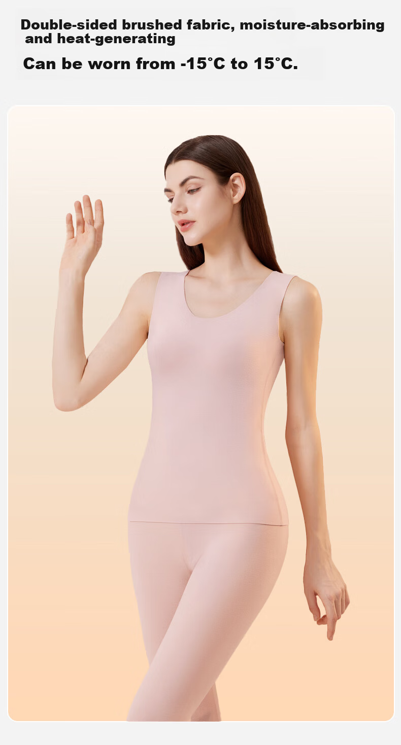 GUJIN Seamless Thermal Vest Women's Base Layer Camisole Polyester-Free Autumn Winter Antibacterial Close-Fitting Warmth 11