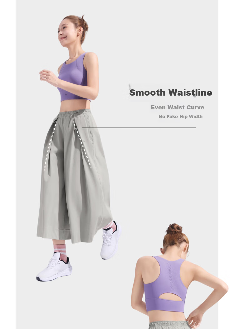 Beneunder Water-Repellent Wide-Leg Casual Pants for Women, Draped Loose Fit Sun-Protective Breathable Sports Trousers WR881 23