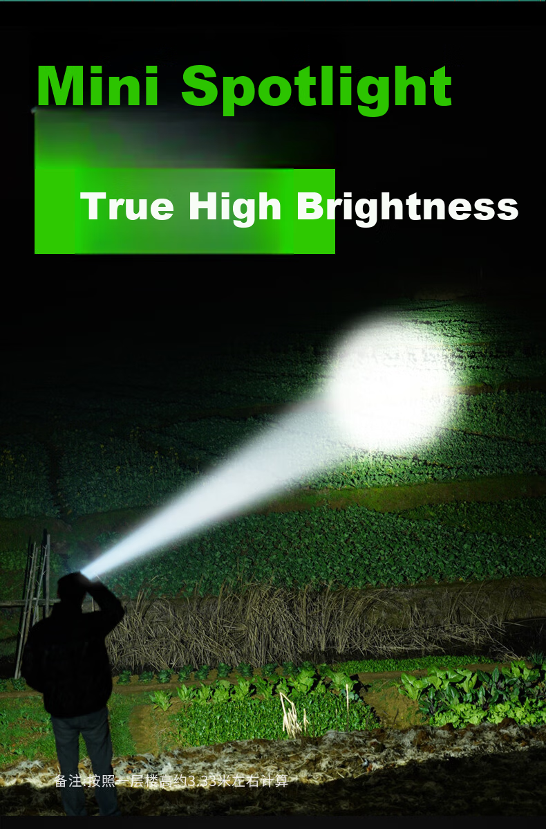 Bright General Rechargeable High-Power Small Headlamp Ultra-Bright Head-Worn Flashlight Outdoor Lighting Long Battery Life Mining Lamp for Beachcombing 9