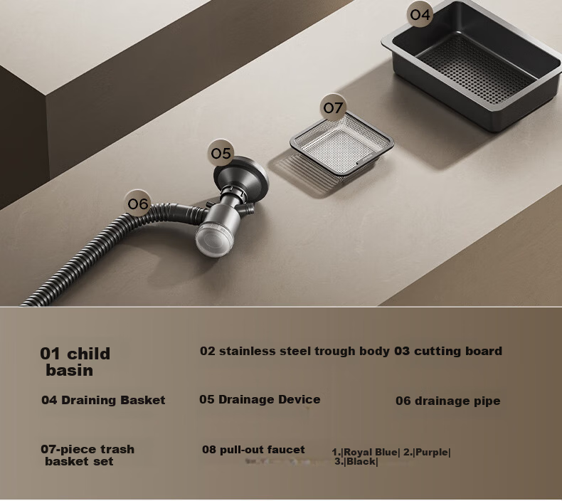 JOMOO Magician Kitchen Sink 304 Stainless Steel Large Single Bowl Black Titanium Forged Texture Narrow Edge Undermount Sink 32