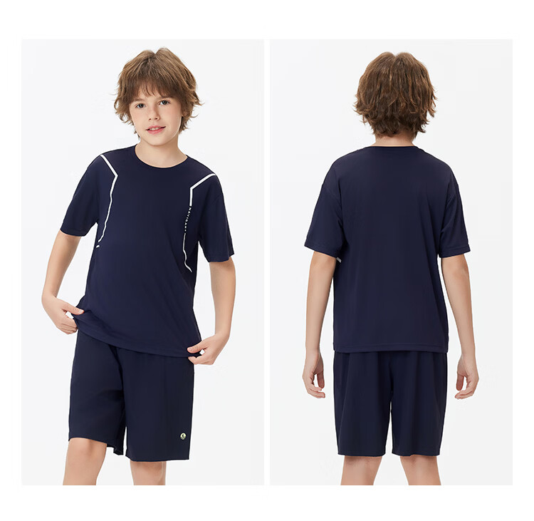 Navigare Quick-Dry Sun-Protective Kids T-Shirt Short Sleeve Summer Boys Girls Cool Lightweight Running Sports Off-White 150 32