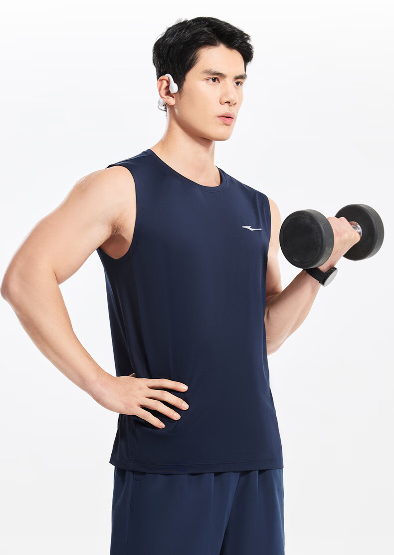 Erke Men's Sports Vest Summer Moisture-Wicking Quick-Dry Ice Feel Crew Neck Sleeveless T-Shirt Outdoor Casual Base Layer Shirt 24