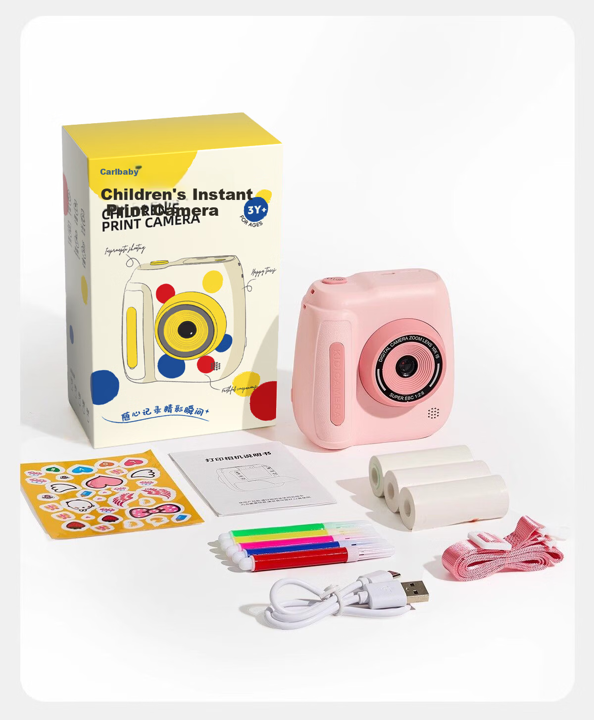 Leleyu Instant Print Kids Camera for Ages 7-14 Toy Birthday Gift for Boys and Girls Pink 17