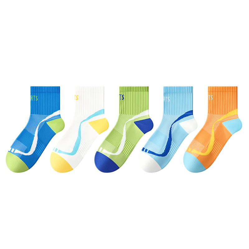 Baby Kids Cotton Socks Spring Summer Football Socks Boys Thin Breathable Antibacterial Sports Non-Slip Mid-Calf Socks