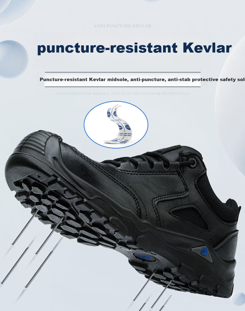 LAOGUANJIA Men's Safety Shoes with Steel Toe Cap, Anti-Smashing, Puncture-Resistant, Waterproof, Oil And Acid Resistant, Solid Sole, High-Top Protective Work Functional Shoes, Size 43 3
