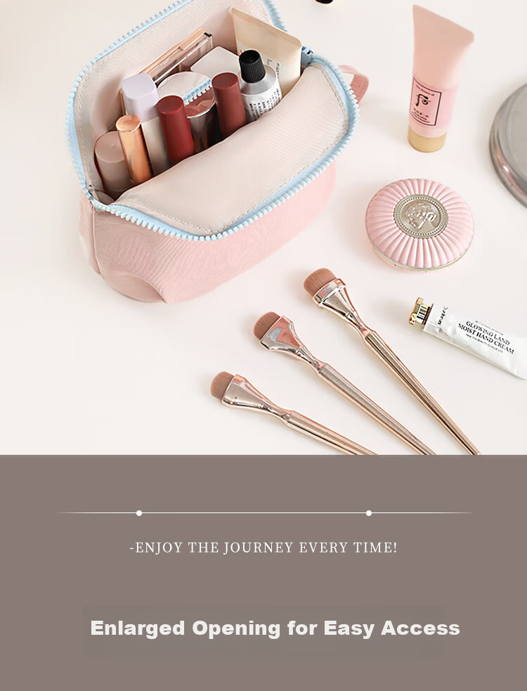 LOHO Travel Makeup Bag Portable Toiletry Skincare Storage Pouch for Women High-End Travel Business Trip Stylish Carry-On 6