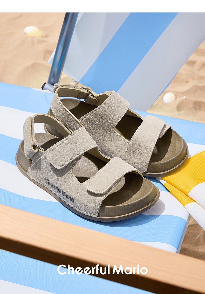 Cheerful Mario 2026 Summer New Girls' Sandals Kids Boys Soft Sole Breathable Outdoor Children Big Kids Beach Shoes 14